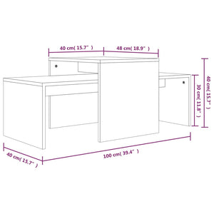 Couchtisch Set Braun Eichenoptik