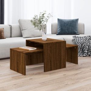 Couchtisch Set Braun Eichenoptik