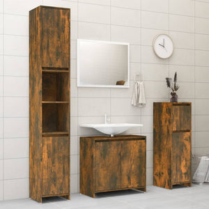 Badezimmerschrank Räuchereiche 30x30x95 cm
