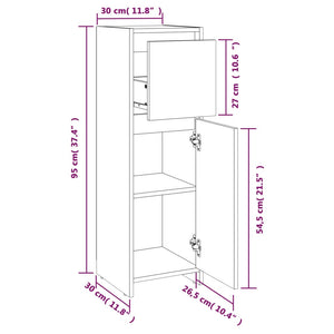 Badezimmerschrank Räuchereiche 30x30x95 cm