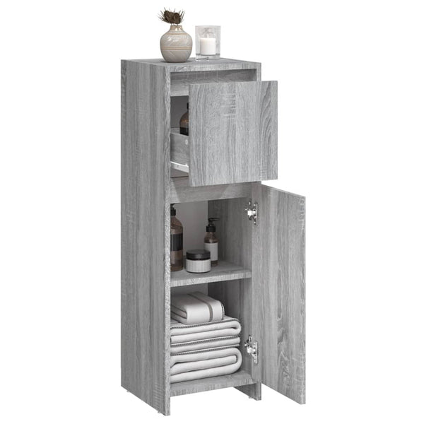 Grauer Badschrank Sonoma 30x30x95 cm