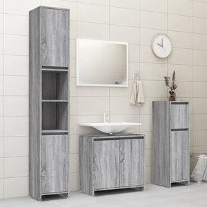Grauer Badschrank Sonoma 30x30x95 cm