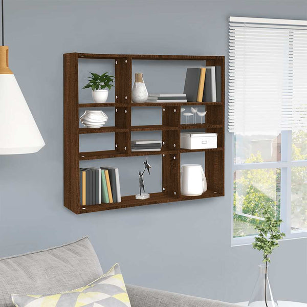Wandregal Braun Eichen-Optik 90 cm
