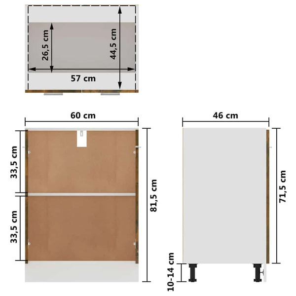 Unterschrank Lyon Räuchereiche 60 cm