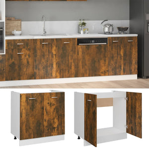 Spülenschrank Lyon Räuchereiche 80 cm