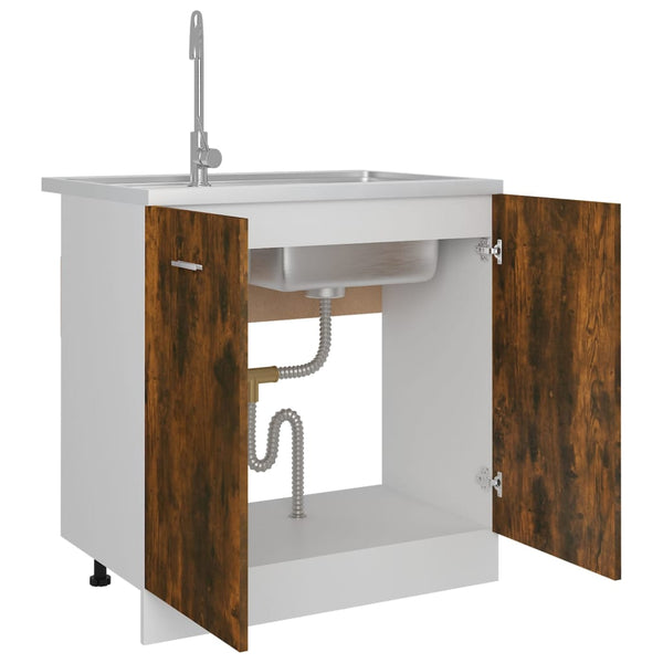 Spülenschrank Lyon Räuchereiche 80 cm