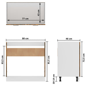 Spülenschrank Lyon Räuchereiche 80 cm
