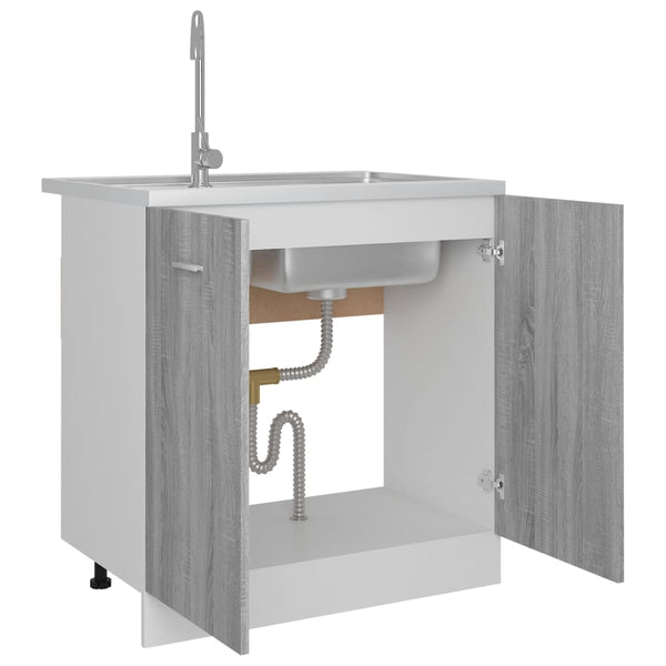 Spülenschrank Lyon Grau Sonoma 80 cm