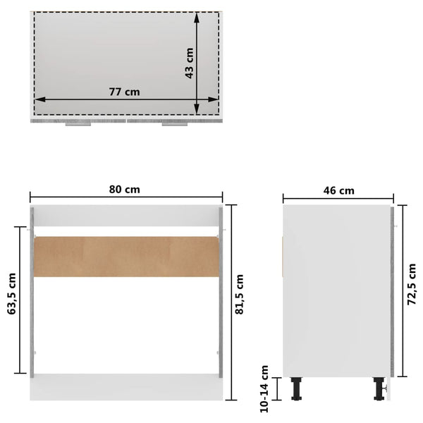 Spülenschrank Lyon Grau Sonoma 80 cm