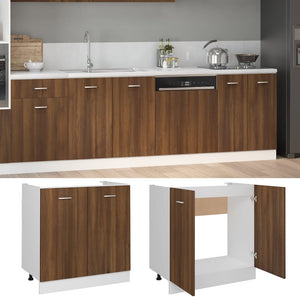 Spülenschrank Lyon Braun Eiche 80 cm