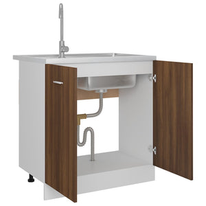 Spülenschrank Lyon Braun Eiche 80 cm