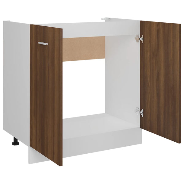 Spülenschrank Lyon Braun Eiche 80 cm
