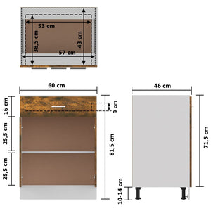 Unterschrank Lyon Räuchereiche 60 cm