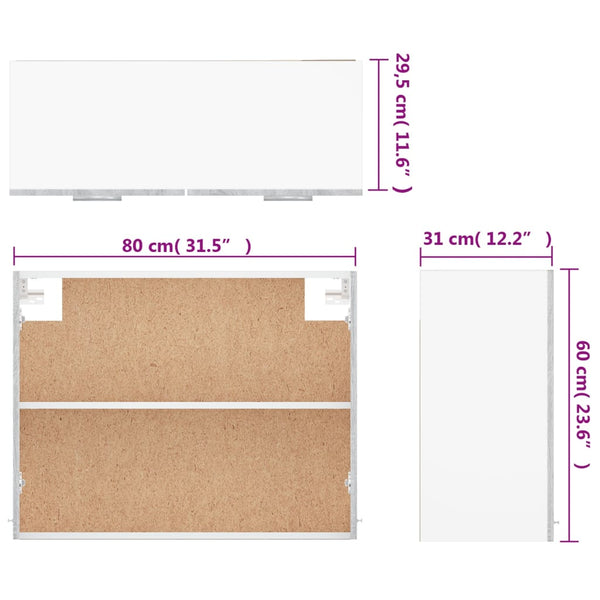 Hängeschrank Lyon Grau Sonoma 80 cm