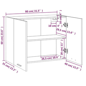 Hängeschrank Lyon Braun Eiche 80 cm