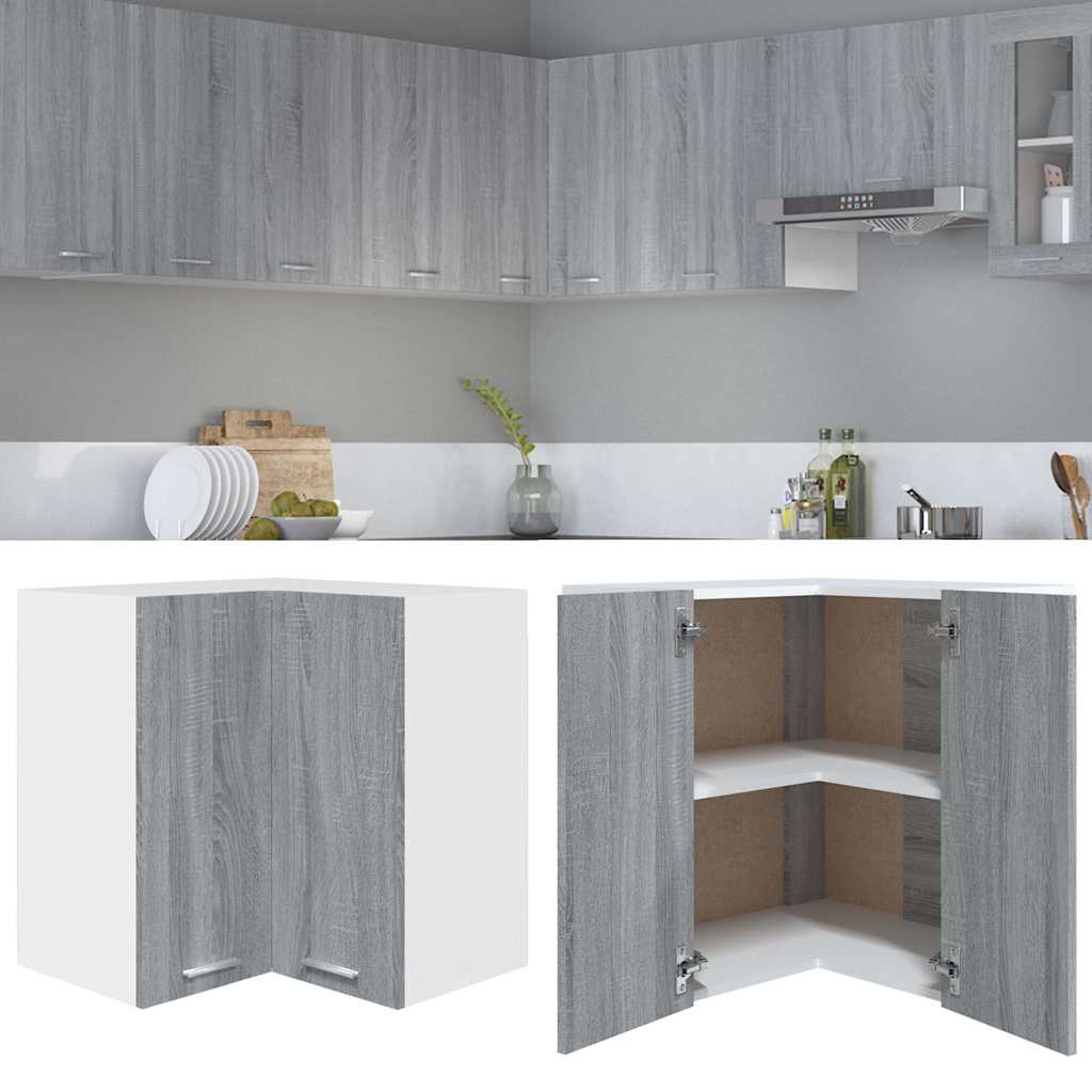 Eck-Hängeschrank Lyon Grau Sonoma 57x57x60 cm