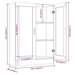 Vitrinenschrank Räuchereiche 82,5x30,5x115 cm