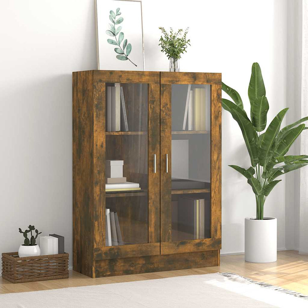 vidaXL Vitrine chêne fumé 82,5x30,5x115 cm en bois d'ingénierie