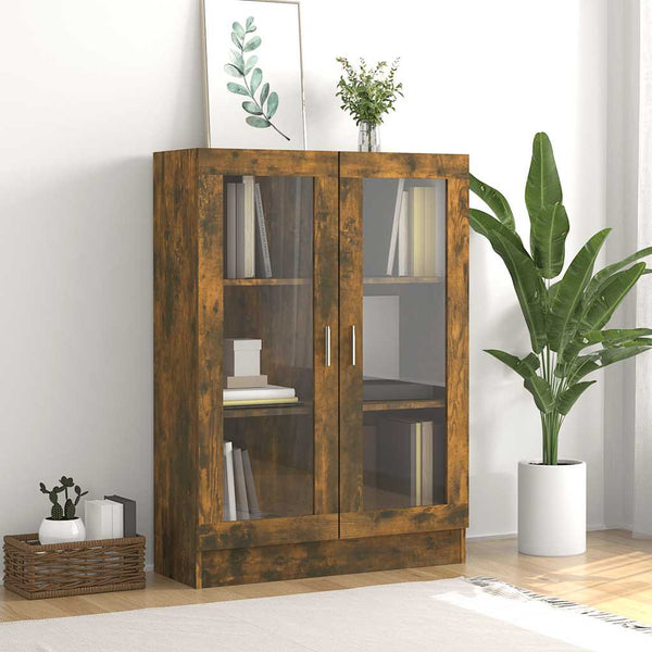 Vitrinenschrank Räuchereiche 82,5x30,5x115 cm