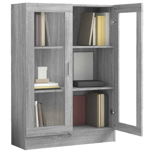 Grauer Vitrinenschrank Sonoma, 82,5x115 cm
