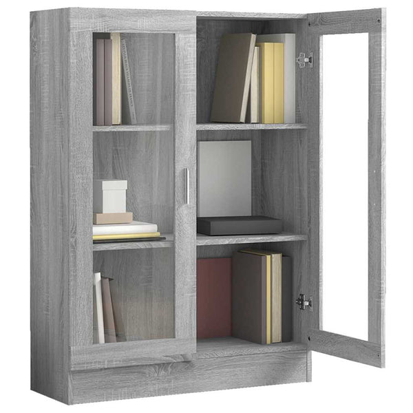 Grauer Vitrinenschrank Sonoma, 82,5x115 cm