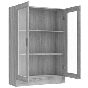 Grauer Vitrinenschrank Sonoma, 82,5x115 cm