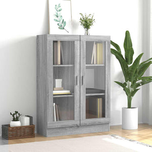 Grauer Vitrinenschrank Sonoma, 82,5x115 cm
