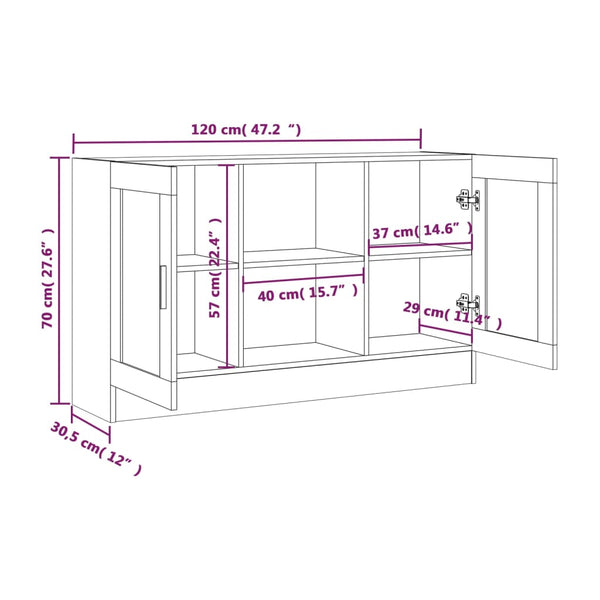 Sideboard Braun Eichen-Optik 120 cm