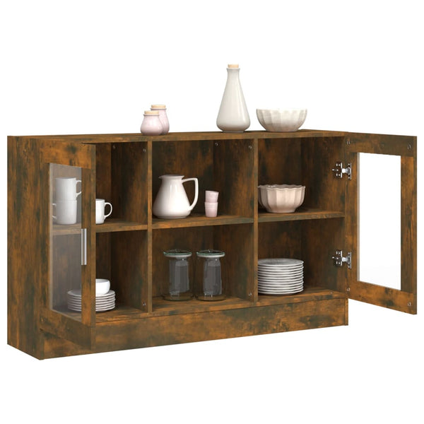 Vitrinenschrank Räuchereiche 120 cm