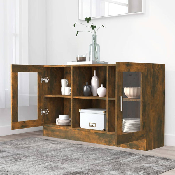 Vitrinenschrank Räuchereiche 120 cm
