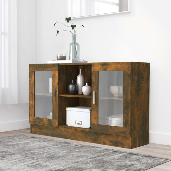 Vitrinenschrank Räuchereiche 120 cm