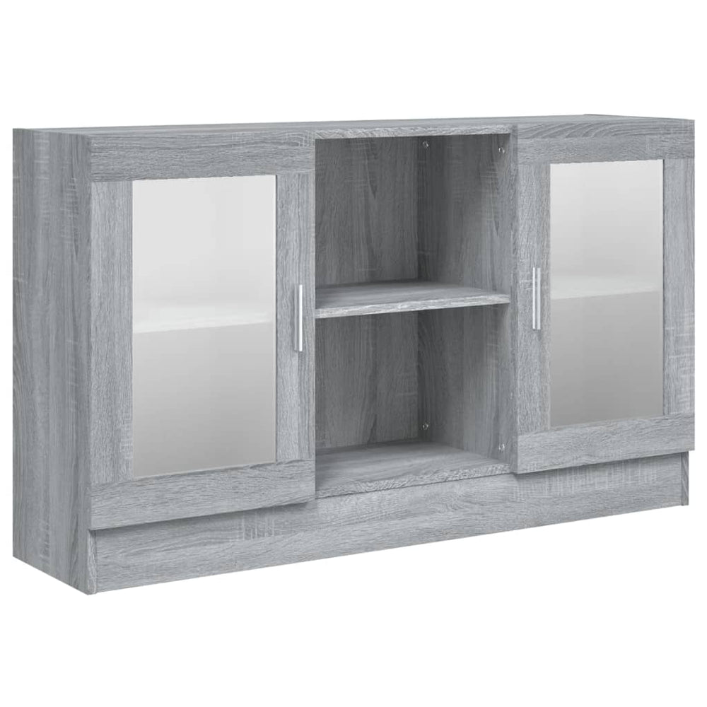 vidaXL Display Cabinet Grey Sonoma 120x30.5x70 cm Engineered Wood