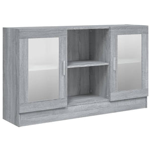 Grauer Vitrinenschrank Sonoma, 120 cm