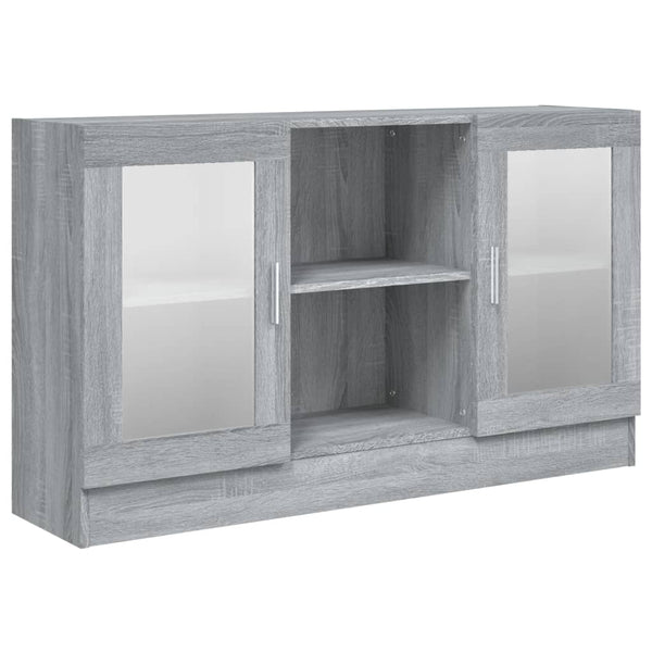 Grauer Vitrinenschrank Sonoma, 120 cm