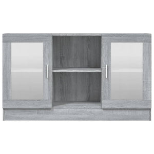 Grauer Vitrinenschrank Sonoma, 120 cm