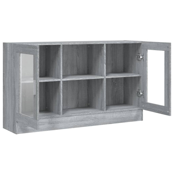 Grauer Vitrinenschrank Sonoma, 120 cm