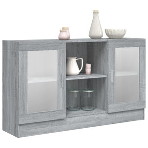 Grauer Vitrinenschrank Sonoma, 120 cm