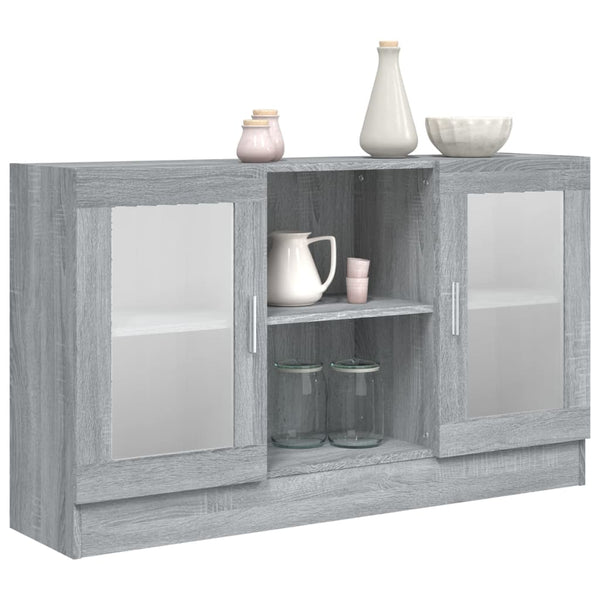 Grauer Vitrinenschrank Sonoma, 120 cm