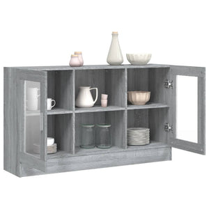 Grauer Vitrinenschrank Sonoma, 120 cm