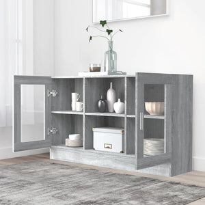 Grauer Vitrinenschrank Sonoma, 120 cm