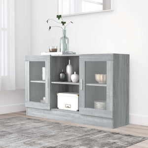 Grauer Vitrinenschrank Sonoma, 120 cm