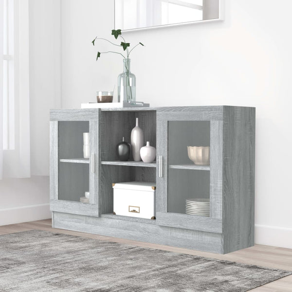 Grauer Vitrinenschrank Sonoma, 120 cm