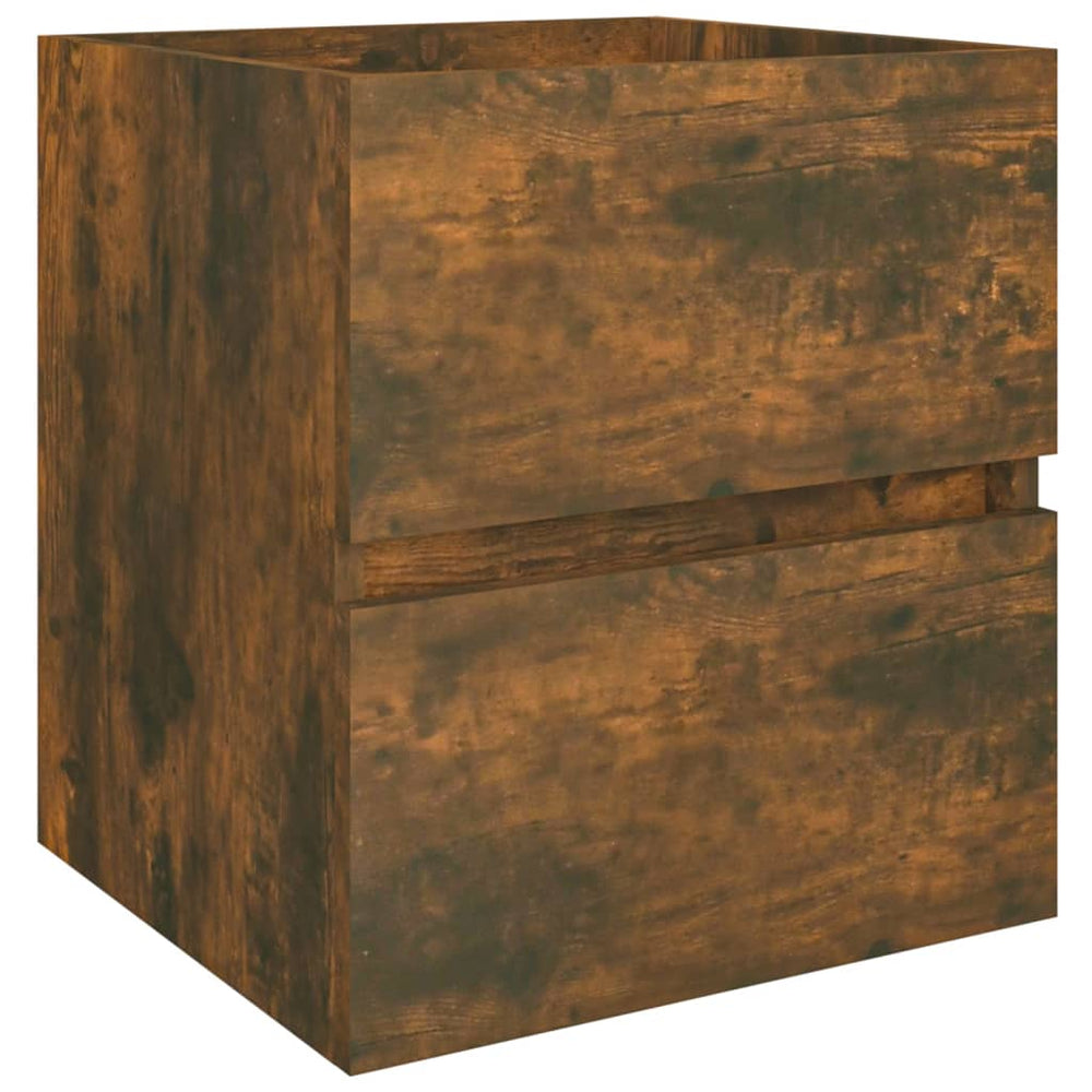 vidaXL Meuble sous lavabo chêne fumé 41x38,5x45 cm bois d'ingénierie