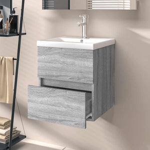 Waschbeckenunterschrank Grau Sonoma 41x38,5x45 cm