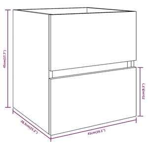 Waschbeckenunterschrank Grau Sonoma 41x38,5x45 cm