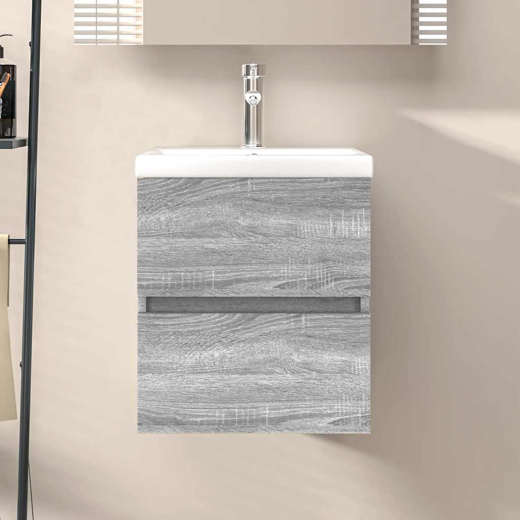 Waschbeckenunterschrank Grau Sonoma 41x38,5x45 cm