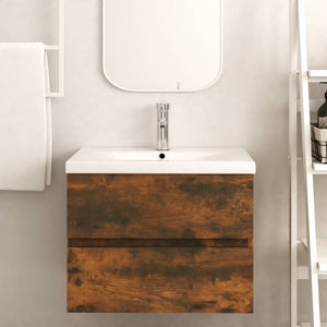Waschbeckenschrank Räuchereiche 60 cm