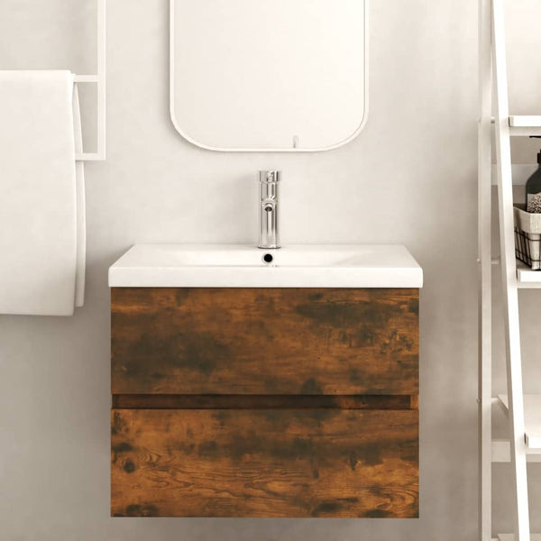 Waschbeckenschrank Räuchereiche 60 cm