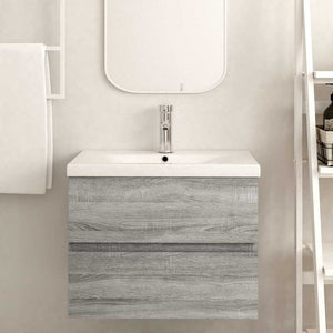 Waschbeckenunterschrank Grau Sonoma 60 cm