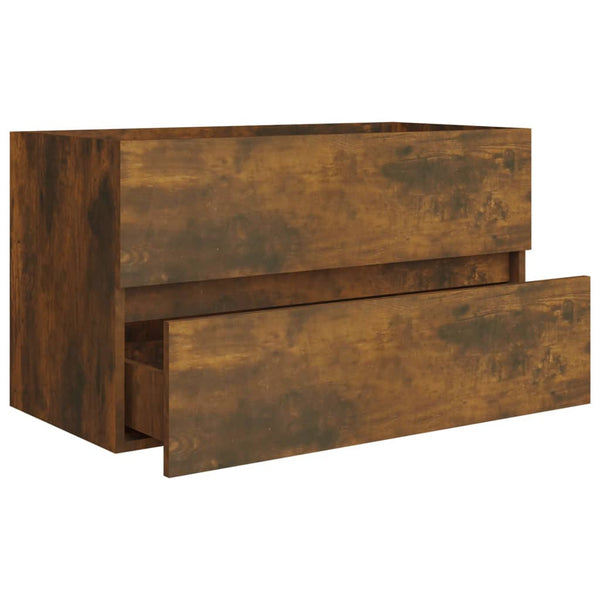 Waschbeckenschrank Räuchereiche 80 cm